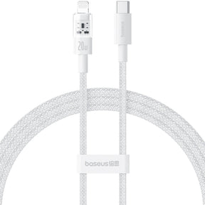Cablu Baseus Gem (P10373001211-01), USB-C to Lightning, Fast Charging 20W, 2m, Moon White