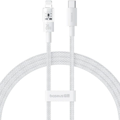 Cablu Baseus Gem (P10373001211-01), USB-C to Lightning, Fast Charging 20W, 2m, Moon White