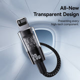 Cablu Baseus Gem (P10373001111-01), USB-C to Lightning, Fast Charging 20W, 2m, Cluster Black