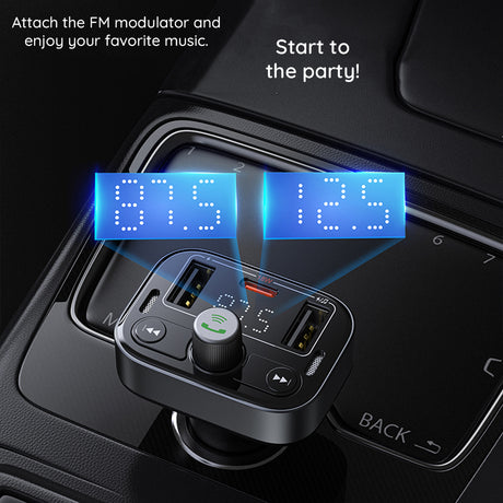 Gadget Baseus FM Modulator and Car Charger S-09 Pro (C10762200113-00), 2x USB, Type-C, Bluetooth 5.3, Digital Display, Negru