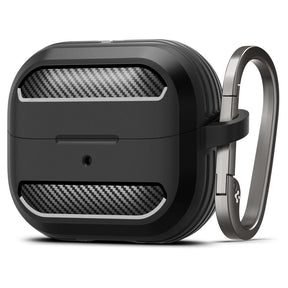 Casti Spigen Protection Case Rugged Armor (ACS08330), for Samsung Galaxy Buds 3 / 3 Pro / 3 FE, Aluminum Holder, Negru