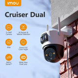 Imou Outdoor Camera Cruiser Dual (IPC-S7XP-8M0WED-0360B), 8MP, Two-way Talk, Human Detection, Night Vision, IP66, Alb