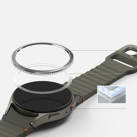 Accesoriu smartwatch Ringke Bezel Styling compatibil cu Samsung Galaxy Watch7 40mm, Argintiu Pattern7 (Cb-Gw7-40-03)