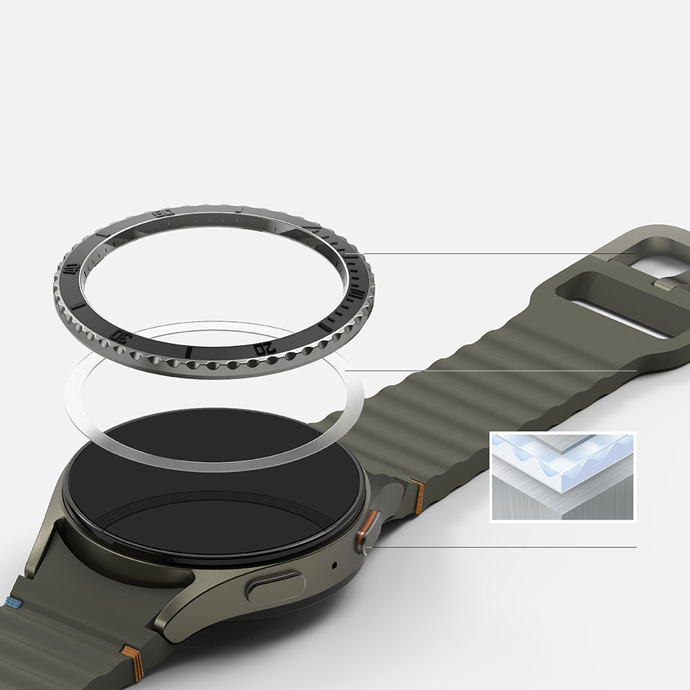 Accesoriu smartwatch Ringke Premium Bezel Styling compatibil cu Samsung Galaxy Watch7 40mm, Negru Pattern3 (Cb-Gw7-40-96)