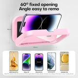 Suport Techsuit Phone (LC-999), Wall Box Case, Anti-Fog, Retractable, Adjustable, Waterproof, for 4-7" Phones, Auriu Pink