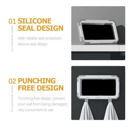 Suport Techsuit Phone (LC-888), Wall Box Case, Anti-Fog, with Adhesive Hooks, Waterproof, Alb / Gray