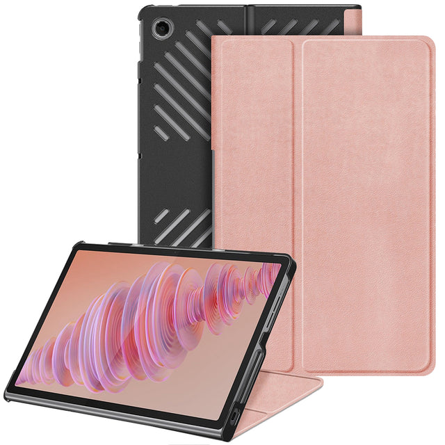 Husa de protectie tableta Techsuit FoldPro compatibil cu Lenovo Tab Plus, Roz Auriu
