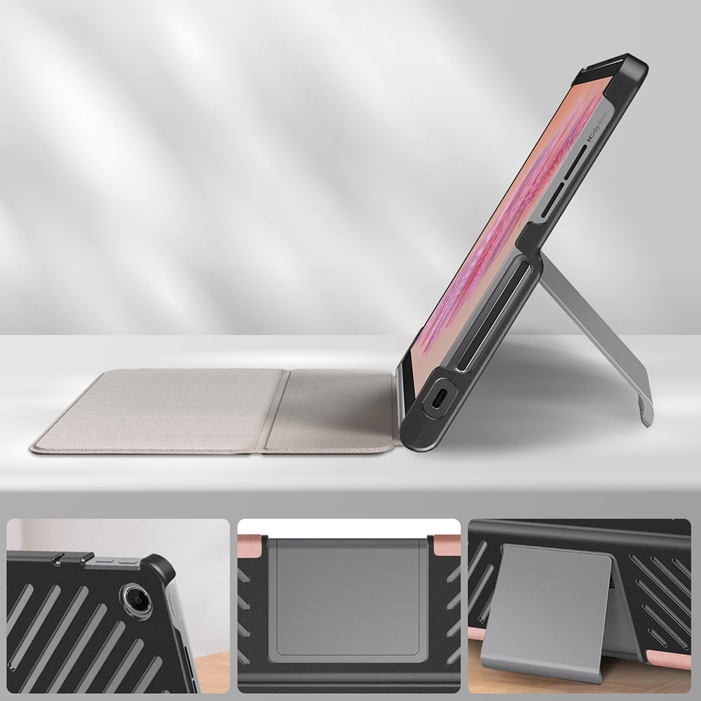 Husa de protectie tableta Techsuit FoldPro compatibil cu Lenovo Tab Plus, Roz Auriu