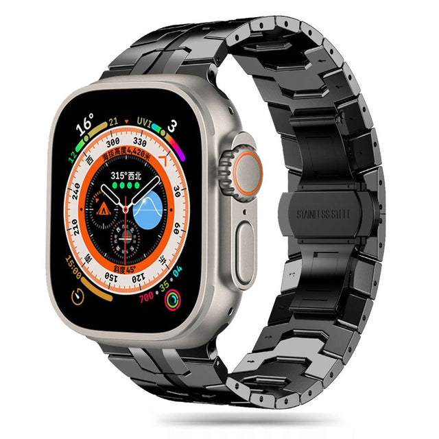 Curea smartwatch Techsuit Watchband (W063) compatibil cu Apple Watch 1/2/3/4/5/6/7/8/9/10/11/SE/SE 2/SE 3/Ultra/2/3 (42/44/45/46/49mm), Negru