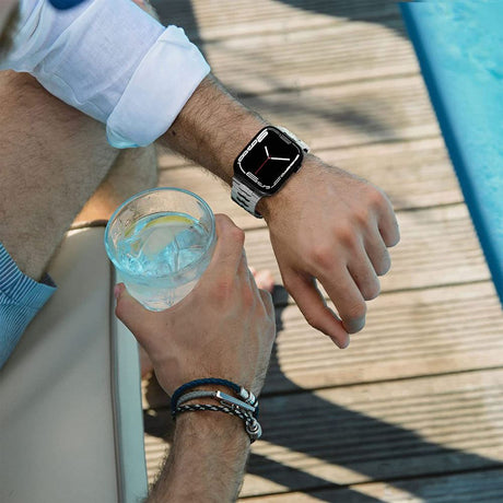 Curea smartwatch Techsuit Watchband (W063) compatibil cu Apple Watch 1/2/3/4/5/6/7/8/9/10/11/SE/SE 2/SE 3/Ultra/2/3 (42/44/45/46/49mm), Negru