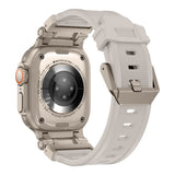 Curea smartwatch Techsuit Watchband (W064) compatibil cu Apple Watch 1/2/3/4/5/6/7/8/9/10/11/SE/SE 2/SE 3/Ultra/2/3(42/44/45/46/49mm), Argintiu Starlight