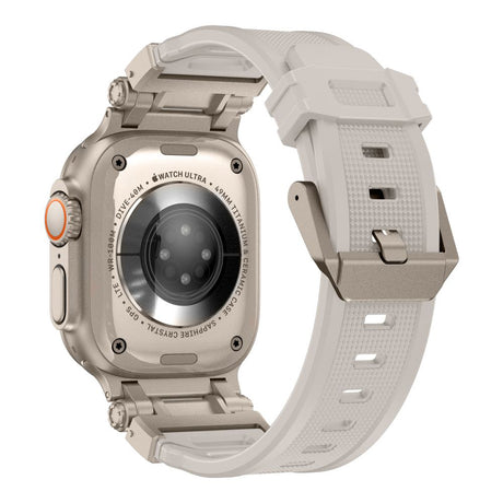 Curea smartwatch Techsuit Watchband (W064) compatibil cu Apple Watch 1/2/3/4/5/6/7/8/9/10/11/SE/SE 2/SE 3/Ultra/2/3(42/44/45/46/49mm), Argintiu Starlight
