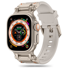 Curea smartwatch Techsuit Watchband (W064) compatibil cu Apple Watch 1/2/3/4/5/6/7/8/9/10/11/SE/SE 2/SE 3/Ultra/2/3(42/44/45/46/49mm), Argintiu Starlight
