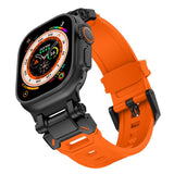 Curea smartwatch Techsuit Watchband (W064) compatibil cu Apple Watch 1/2/3/4/5/6/7/8/9/10/11/SE/SE 2/SE 3/Ultra/2/3 (42/44/45/46/49mm), Negru Orange
