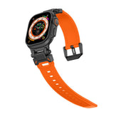 Curea smartwatch Techsuit Watchband (W064) compatibil cu Apple Watch 1/2/3/4/5/6/7/8/9/10/11/SE/SE 2/SE 3/Ultra/2/3 (42/44/45/46/49mm), Negru Orange