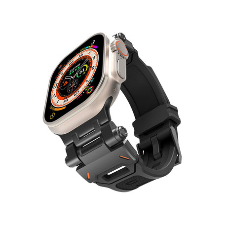 Curea smartwatch Techsuit compatibil cu Apple Watch 1 / 2 / 3, Negru