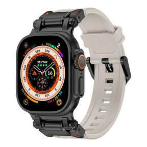 Curea smartwatch Techsuit Watchband (W064) compatibil cu Apple Watch 1/2/3/4/5/6/7/8/9/10/11/SE/SE 2/SE 3/Ultra/2/3 (42/44/45/46/49mm), Negru Gray