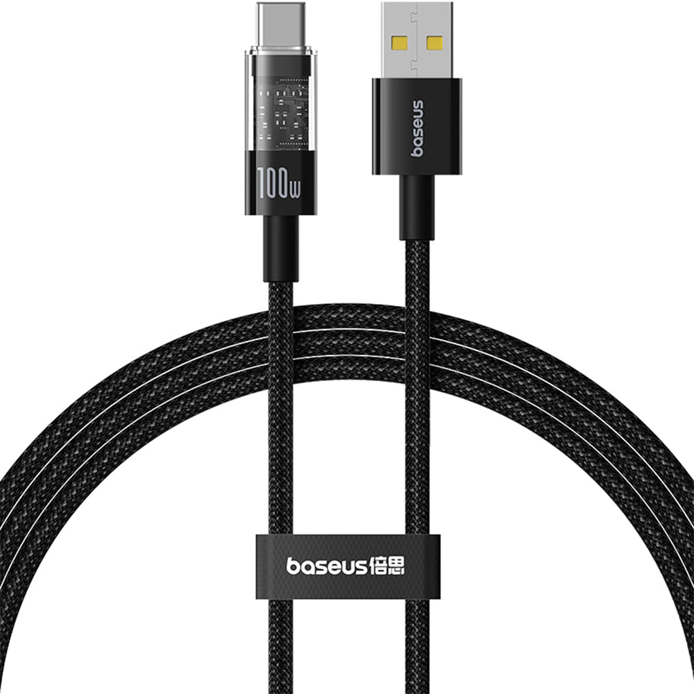 Cablu Baseus Gem (P10373002111-01), USB to Type-C, Super Fast Charging 100W, 2m, Cluster Black