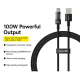 Cablu Baseus Gem (P10373002111-01), USB to Type-C, Super Fast Charging 100W, 2m, Cluster Black