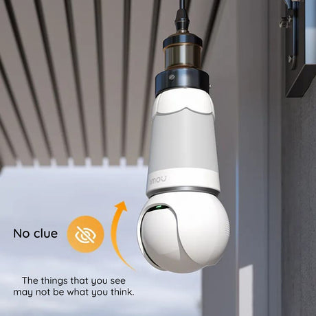 Imou Indoor Wi-Fi Bulb Cam (IPC-S6DP-5M0WEB-E27), 5MP, E27 Light Bulb, Built-in Mic, Human Detection, Night Vision, Alb