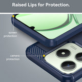 Husa de protectie Techsuit Carbon Silicone compatibil cu Realme C61 / Realme C63, Albastru