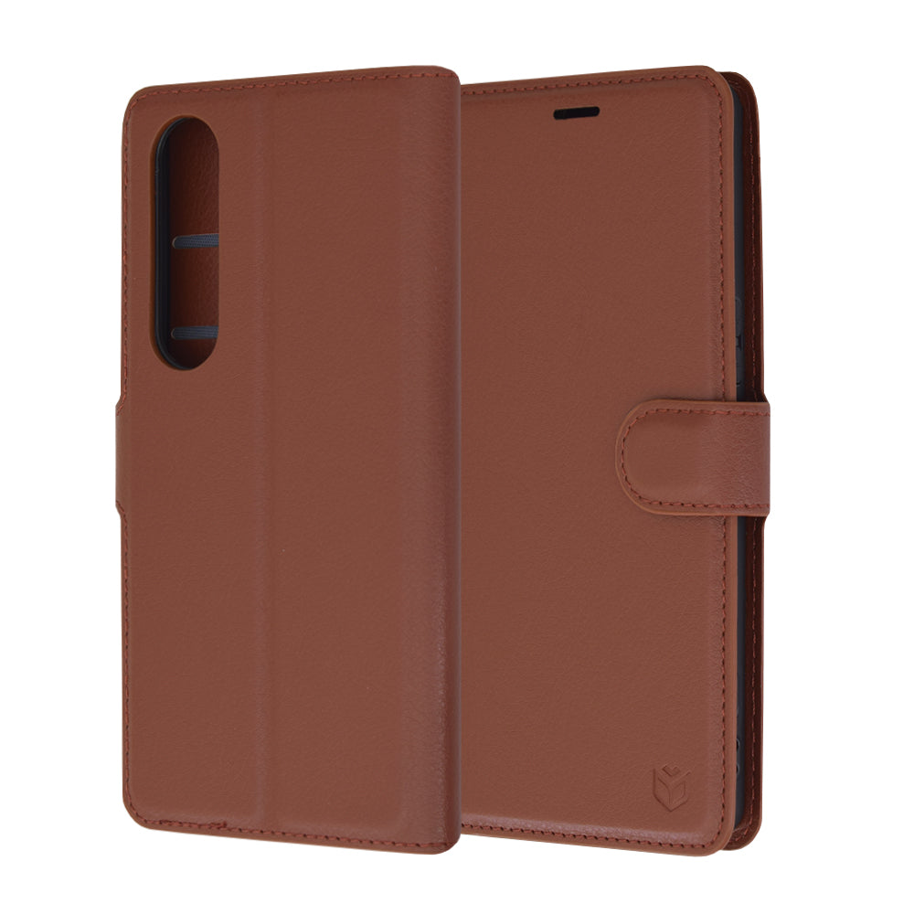 Husa de protectie Techsuit Leather Folio compatibil cu Sony Xperia 1 VI, Maro