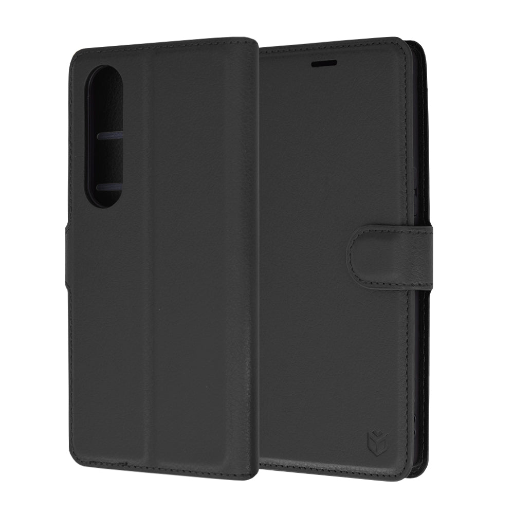 Husa de protectie Techsuit Leather Folio compatibil cu Sony Xperia 1 VI, Negru
