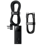 Incarcator Baseus PowerCombo Digital PowerStrip (PSLA020101), 3xAC, 2xUSB, 2xType-C, 65W with Cable Type-C 100W, Negru