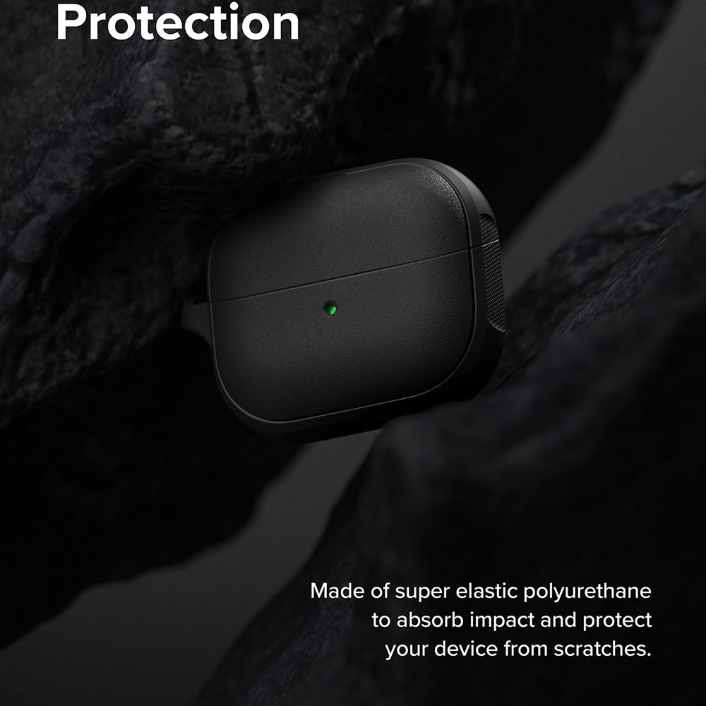 Casti Ringke Protection Case Onyx Magnetic, for Samsung Galaxy Buds 3 / 3 Pro / 3 FE, Non-Slip Texture, Carabiner Hole, Negru