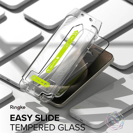 Folie de protectie Ringke Easy Slide Tempered Glass (set de 2) compatibil cu iPhone 16 Pro Max, Negru