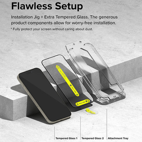 Folie de protectie Ringke Easy Slide Tempered Glass (set de 2) compatibil cu iPhone 16 Pro, Transparent