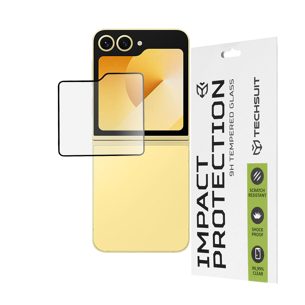 Folie de protectie Techsuit 111D Full Cover / Full Glue Glass compatibil cu Samsung Galaxy Z Flip6 / Flip7 FE, Negru