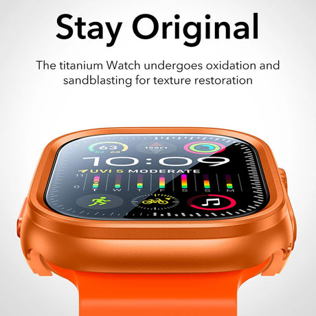 Folie de protectie smartwatch ESR Armorite Protection Set compatibil cu Apple Watch Ultra / Ultra 2 / Ultra 3, Titanium