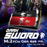 Stocare Dato Internal Solid State Drive SSD Ares Dark Sword (ARSDSK-8TB), PCIe Gen4x4, 8TB, Up to 7200MB/s, Notebook, PS5, Negru