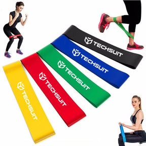 Gadget Techsuit (set de 5) Exercice Elastic Resistance Bands (TS-01), for Home Training, Yoga, Fitness, Pilates, Multicolor