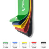Gadget Techsuit (set de 5) Exercice Elastic Resistance Bands (TS-01), for Home Training, Yoga, Fitness, Pilates, Multicolor