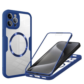 Folie de protectie Techsuit ColorVerse 360 MagSafe Series + compatibil cu iPhone 15 Pro, Albastru