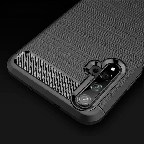Husa de protectie Techsuit Carbon Silicone compatibil cu Huawei nova 5T / Honor 20, Negru
