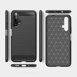Husa de protectie Techsuit Carbon Silicone compatibil cu Huawei nova 5T / Honor 20, Negru