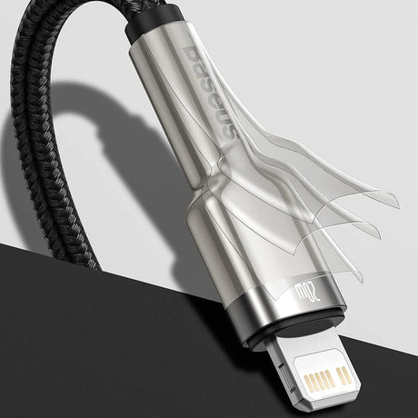 Cablu Baseus Cafule Series Metal (CALJK-B01), USB to Lightning 2.4A, 2m, Negru
