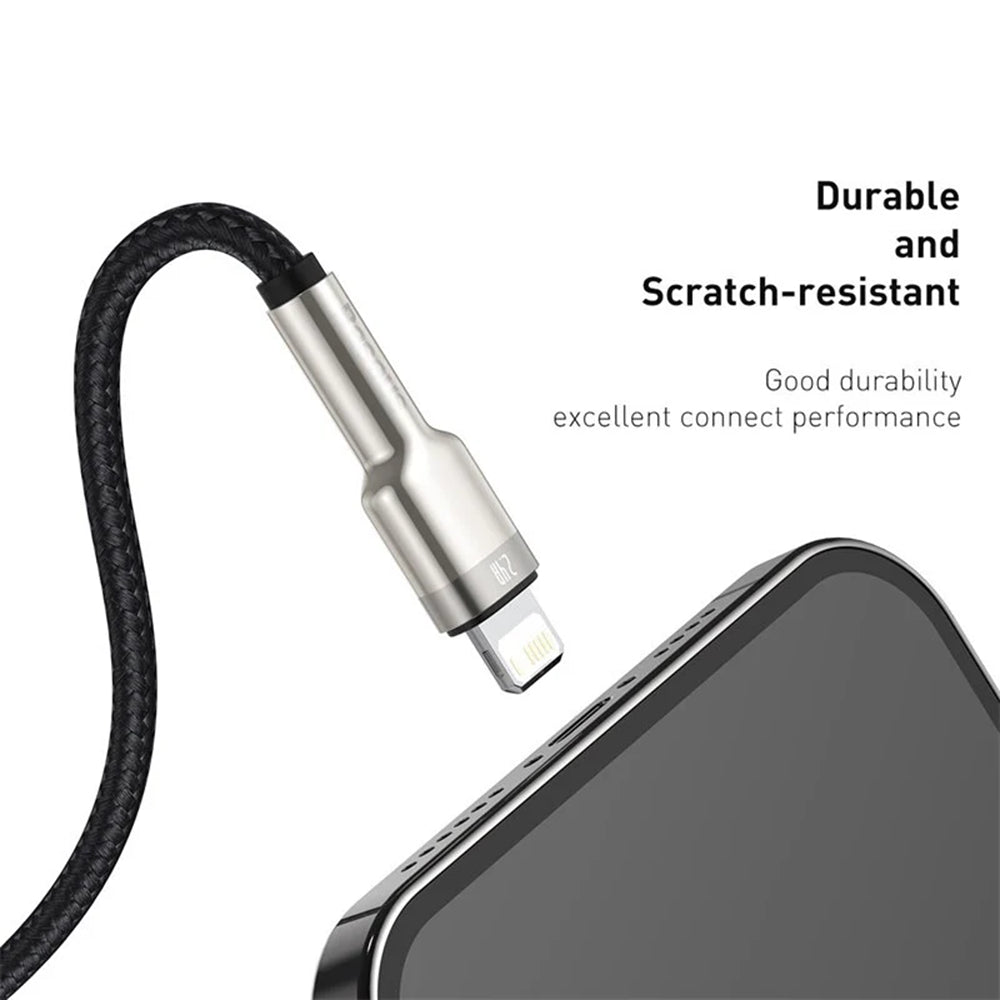 Cablu Baseus Cafule Series Metal (CALJK-B01), USB to Lightning 2.4A, 2m, Negru