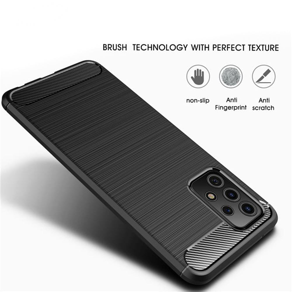 Husa de protectie Techsuit Carbon Silicone compatibil cu Samsung Galaxy A52 4G / A52 5G / A52s 5G, Negru