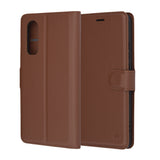 Husa de protectie Techsuit Leather Folio compatibil cu OnePlus Nord CE4 Lite, Maro