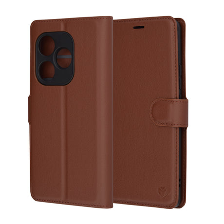 Husa de protectie Techsuit Leather Folio compatibil cu Realme GT 6 / GT 6T, Maro