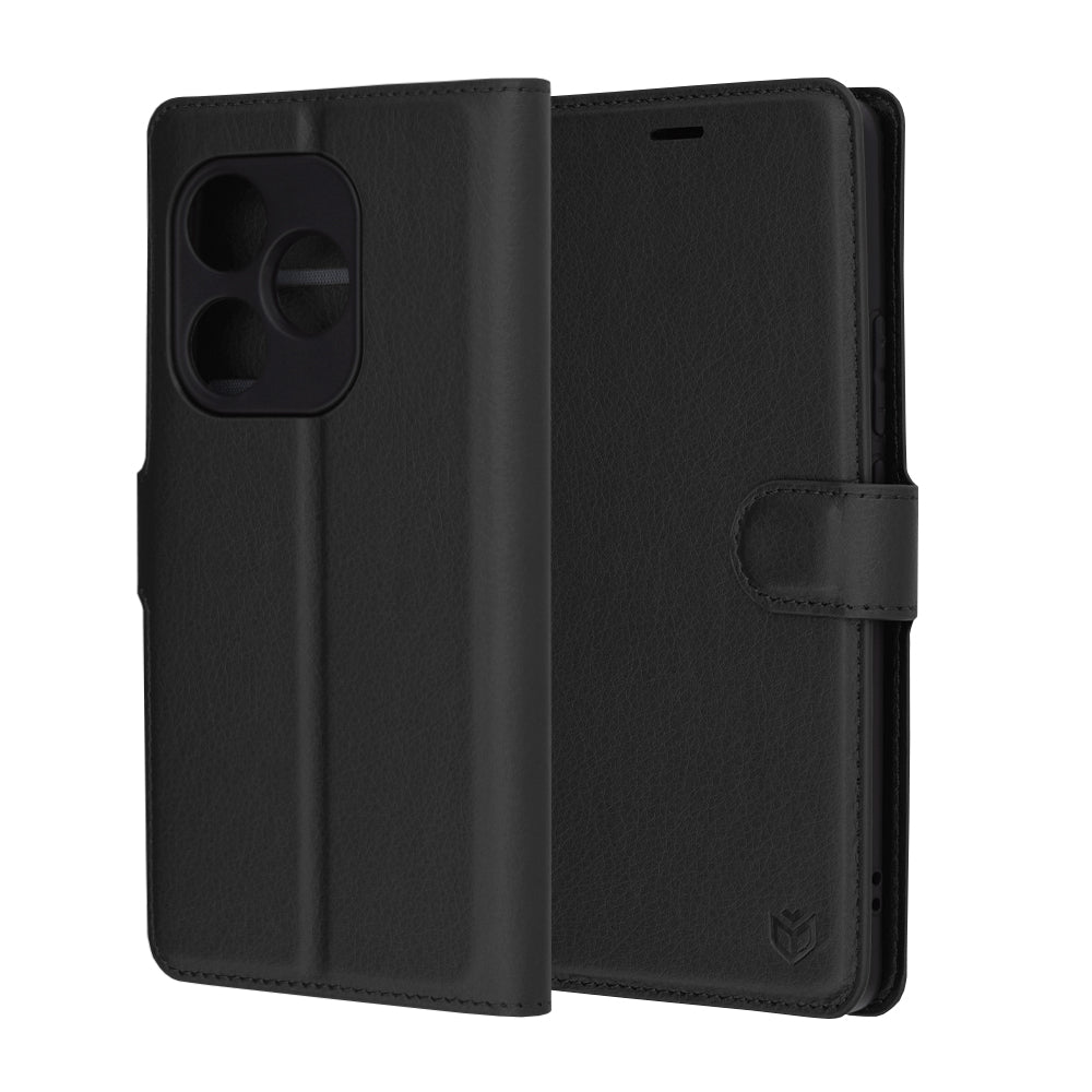 Husa de protectie Techsuit Leather Folio compatibil cu Realme GT 6 / GT 6T, Negru