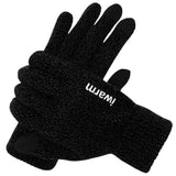iWarm Touchscreen Gloves (ST0005), Double Layer and Velvet/Acrylic, Size 21cm, Negru