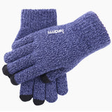 iWarm Touchscreen Gloves (ST0018), Premium Wool, with Non-slip Details, Size 23cm, Albastru