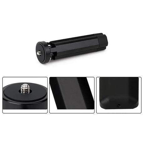 Suport Techsuit Mini Tripod (TPD2), for Selfie Sticks, Universal, with 1/4 inch Screw, Aluminum Alloy, Negru
