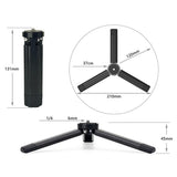 Suport Techsuit Mini Tripod (TPD2), for Selfie Sticks, Universal, with 1/4 inch Screw, Aluminum Alloy, Negru