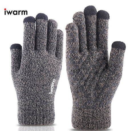 iWarm Touchscreen Gloves (ST0005), Double Layer and Velvet/Acrylic, Size 21cm, Gri
